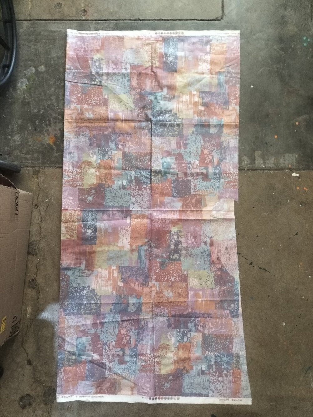 Ginger Square Vintage Fabric Pastel 80s 90s 57"x54"